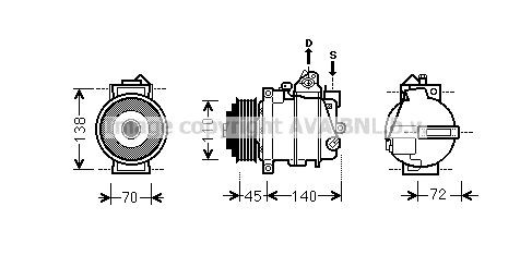 PRASCO Aircopomp MSK561 Mercedes-Benz VARIO AC-pomp PRASCO MSK561