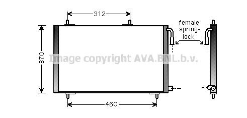 PRASCO Lauhdutin, ilmastointilaite PE5257 PRASCO PE5257 Peugeot 206+ ilmastoinnin lauhdutin hinta