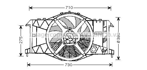 PRASCO Ventilátor chladenia motora RT7533 Ventilátor chladenia Renault K56_ RT7533 PRASCO