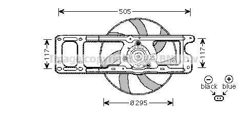 PRASCO Jäähdyttimen tuuletin RT7537 PRASCO RT7537 Peugeot 208 jäähdyttimen tuuletin hinta