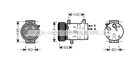 PRASCO Compresseur de climatisation RTAK440 RTAK440 Compresseur de clim NISSAN NV300 PRASCO
