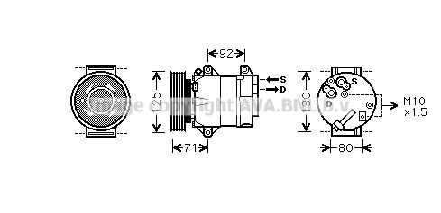 PRASCO Κομπρεσέρ air condition RTK103 Κομπρεσέρ PRASCO Renault VEL SATIS RTK103