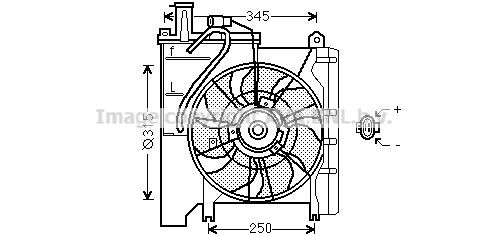 Ventola radiatore PRASCO TO7553 PRASCO TO7553 Ventola raffreddamento Citroën C1 2020