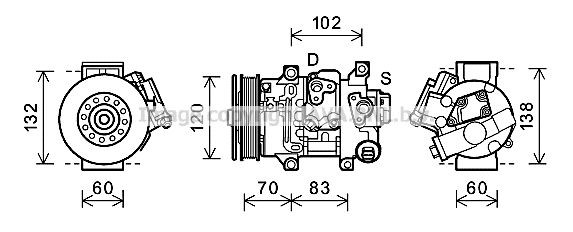 PRASCO Compresseur de climatisation TOAK627 TOAK627 Compresseur de clim TOYOTA PREVIA PRASCO