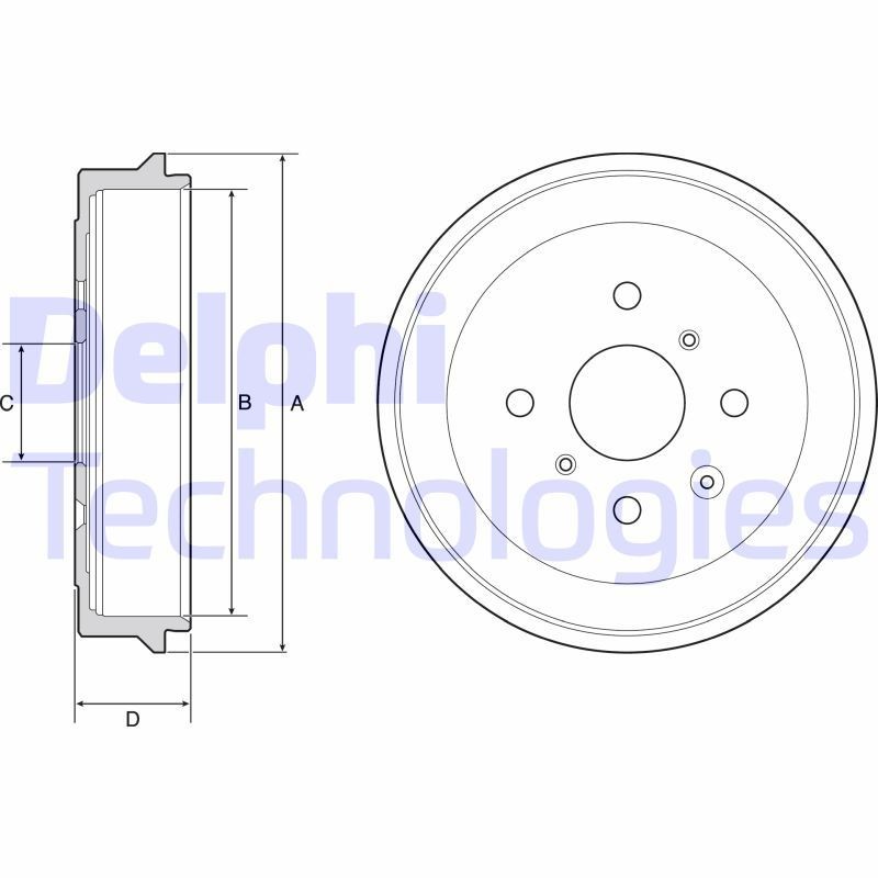 DELPHI Bremžu trumulis BF506 DELPHI BF506 Bremžu trumuļi Toyota Aygo ab1 lēti