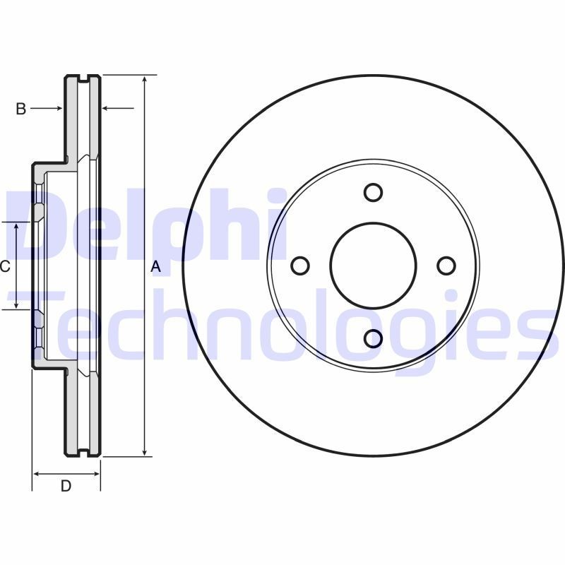 Δισκόπλακα DELPHI BG4454 DELPHI BG4454 Δίσκος φρένων NISSAN NOTE 2019