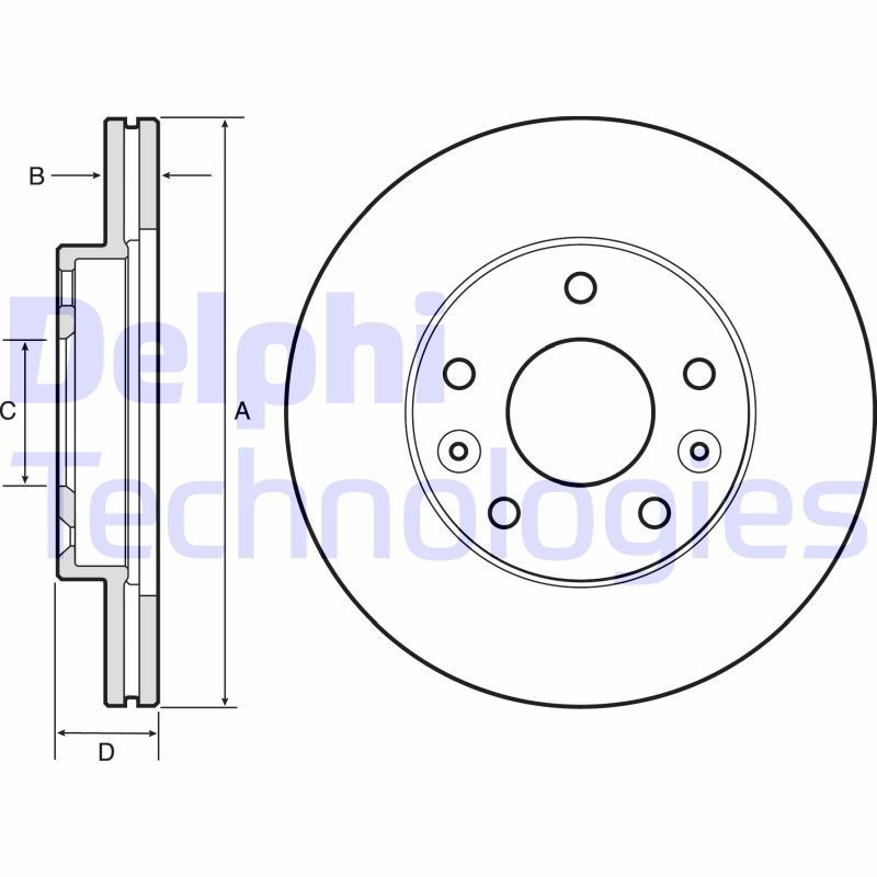 DELPHI Bremžu diski BG4455 Bremžu disks DELPHI 1310 BG4455 lēti