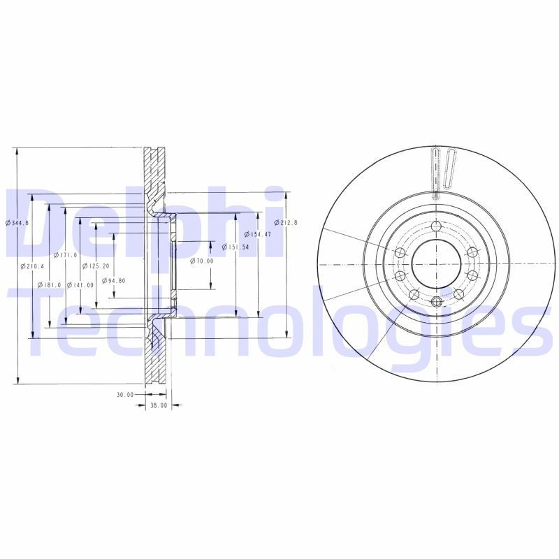 DELPHI Bremžu diski BG9098 BG9098 Sporta bremžu diski DELPHI SAAB 99