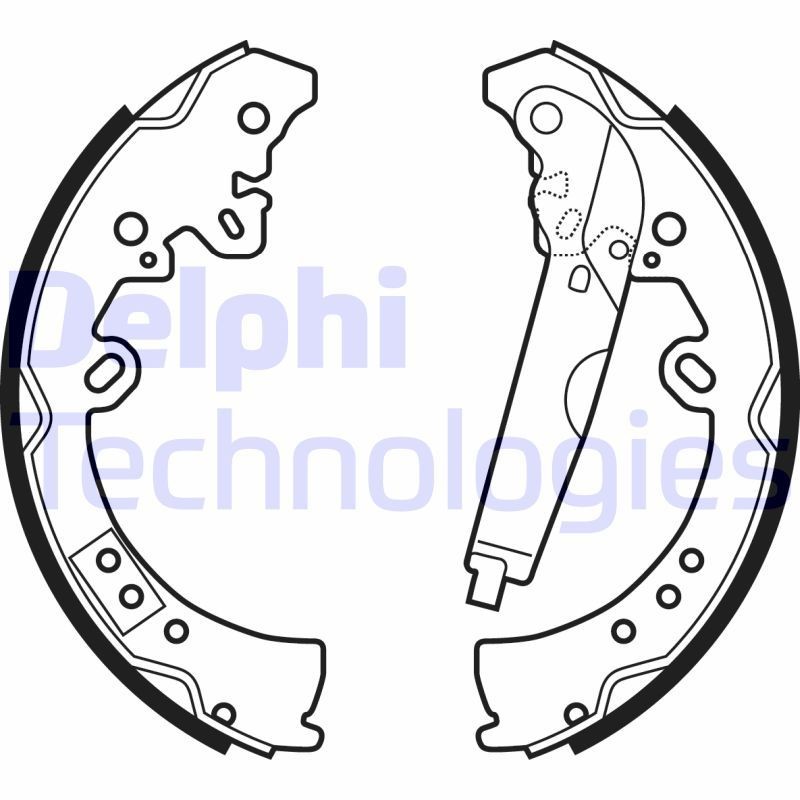 Handremschoenen DELPHI LS2039 DELPHI LS2039 Handremschoen set TOYOTA HILUX Pick-up 2007