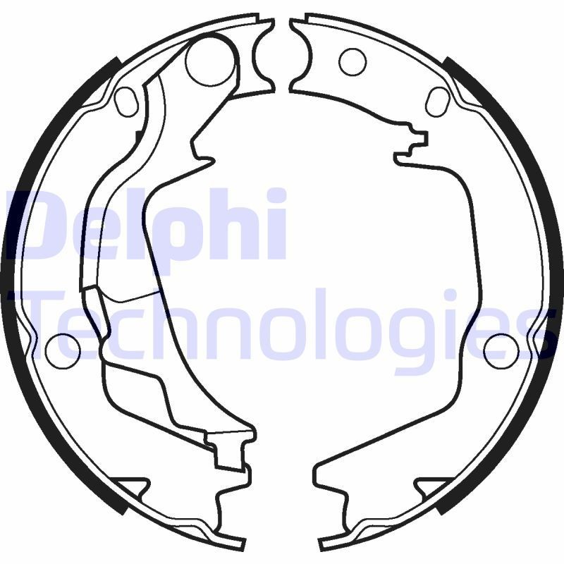 Jogo de maxilas de travão, travão de estacionamento DELPHI LS2042 DELPHI LS2042 Jogo de maxilas de travão de estacionamento HYUNDAI GETZ 2001