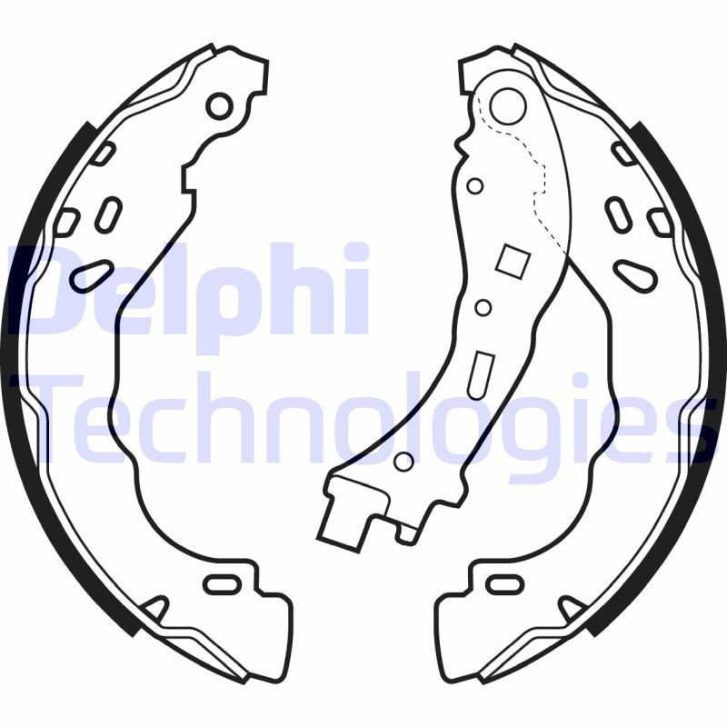Piduriklotside komplekt DELPHI LS2065 DELPHI LS2065: Trummelpiduriklotsid Peugeot 208 2012