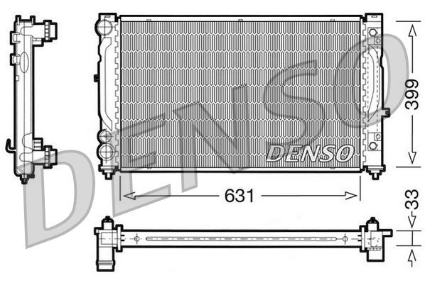DENSO Køler, motorkøling DRM02030 Radiator DENSO 80 DRM02030 billig