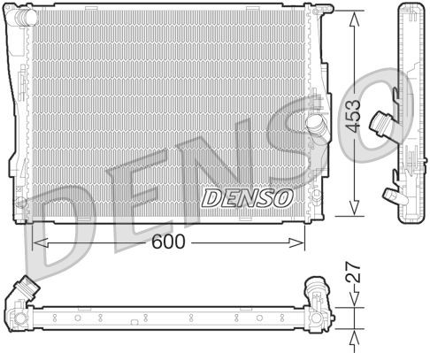 DENSO Jäähdytin, moottorin jäähdytys DRM05073 VOLVO S40 jäähdytin DENSO DRM05073