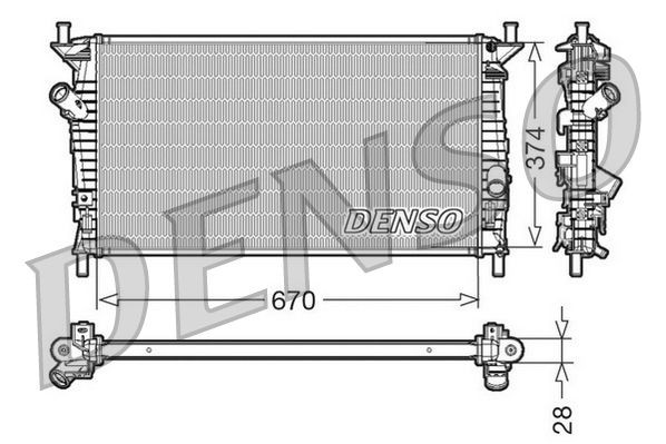 Køler, motorkøling DENSO DRM10074 DENSO DRM10074 Radiator FORD FOCUS 2006