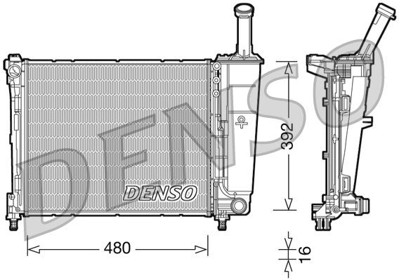 DENSO Radiateur DRM13016 Koelmodule DENSO FLAVIA DRM13016 goedkoop