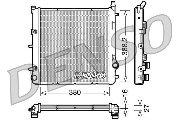 DENSO Køler, motorkøling DRM21005 Køler DENSO XM DRM21005 billig