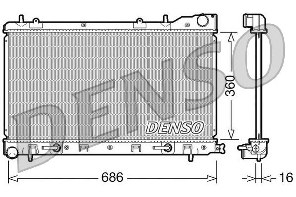 DENSO Radiator, motorkjøling DRM36001 Radiator DENSO Subaru FORESTER DRM36001