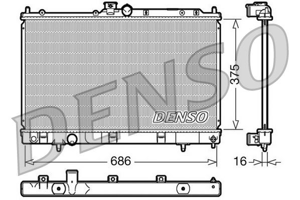 DENSO Radiateur DRM45025 DRM45025 Radiateur, koelvloeistof MITSUBISHI ECLIPSE DENSO