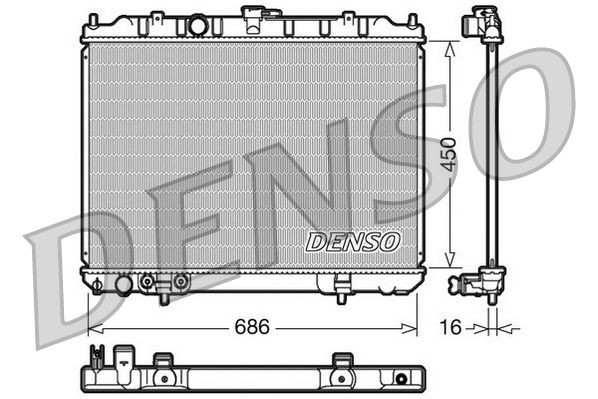 DENSO Radiators, Motora dzesēšanas sistēma DRM46005 Dzesēšanas radiatori DENSO NP300 PICKUP DRM46005 lēti
