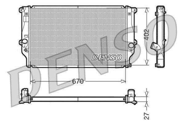 DENSO Radiators, Motora dzesēšanas sistēma DRM50025 DENSO DRM50025 orģinālās Dzesēšanas radiatori RAV4 IV SUV (XA40) cena