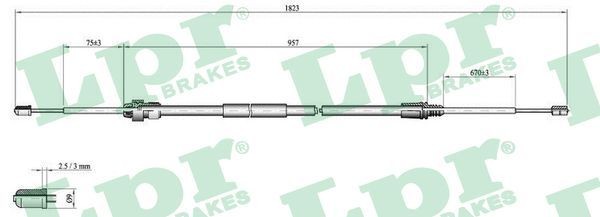LPR Hand brake cable C0002B C0002B LPR handbrake cable for LEXUS GS