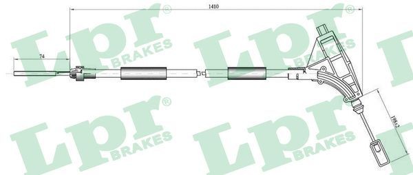 LPR Hand brake cable C0010B C0010B LPR handbrake cable PEUGEOT 508