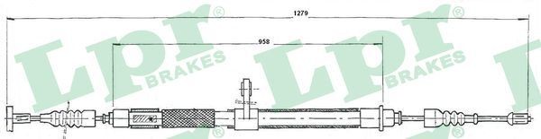 LPR Handbromsvajer C0020B C0020B LPR handbromswire ALFA ROMEO BRERA