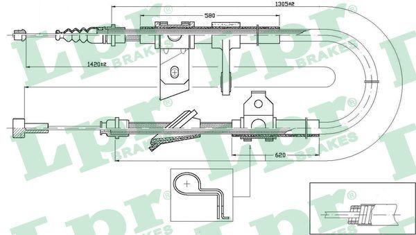 LPR Hand brake cable C0021B Alfa Romeo BRERA LPR handbrake cable C0021B