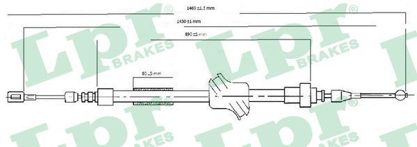 LPR Tautrekk, håndbremse C0034B LPR C0034B Bremsewire Audi 200 Avant billige