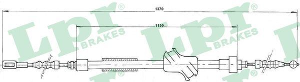 LPR Hand brake cable C0044B LPR C0044B Audi Coupe B2 emergency brake kit replacement