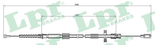LPR Hand brake cable C0050B C0050B LPR handbrake cable SEAT LEON