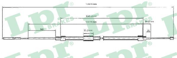 LPR Tross, seisupidur C0076B Käsijarru vaijeri LPR X5 C0076B odav