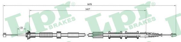 LPR Hand brake cable C0181B Fiat PALIO LPR handbrake cable C0181B