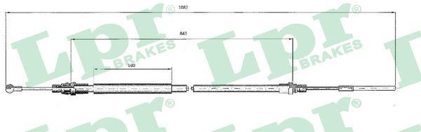 LPR Håndbremsekabel C0214B Parkeringsbremse LPR Fiat PALIO C0214B
