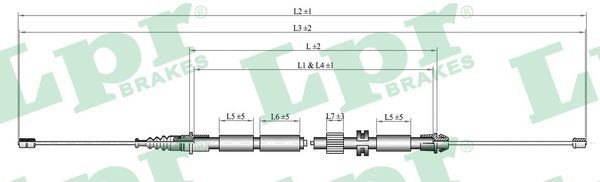 LPR Tautrekk, håndbremse C0263B Bremsewire LPR Ford TOURNEO CONNECT C0263B