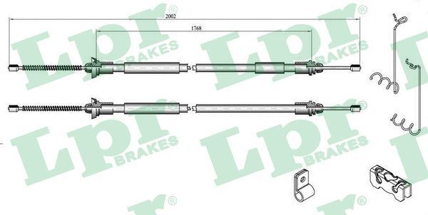 LPR Tautrekk, håndbremse C0282B Bremsewire LPR Chrysler 300 C0282B