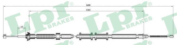 LPR Żażné lanko parkovacej brzdy C0307B Parkovacia brzda FIAT LPR C0307B