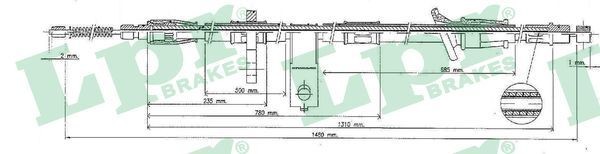 LPR Żażné lanko parkovacej brzdy C0321B C0321B Ručná brzda LPR HYUNDAI ACCENT