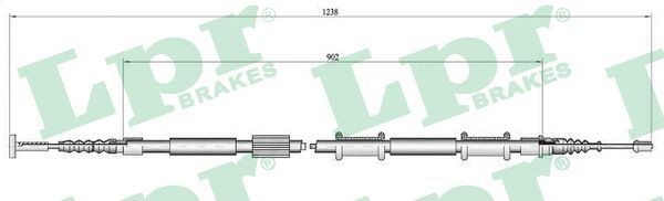 LPR Żażné lanko parkovacej brzdy C0340B LPR C0340B originálne Lanko ručnej brzdy Lybra Kombi (839) cena