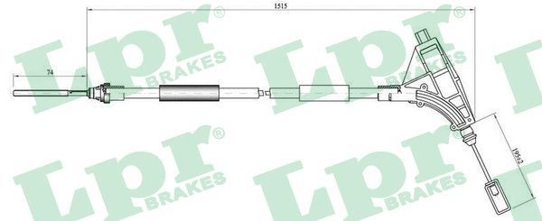 LPR Hand brake cable C0375B MAZDA 626 LPR handbrake cable C0375B