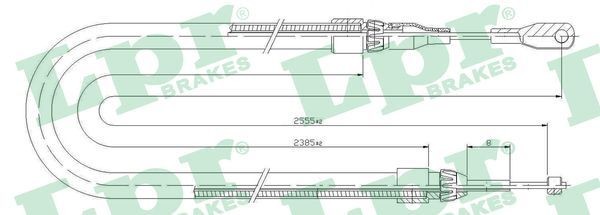 LPR Handbromsvajer C0399B C0399B LPR bromswire Mercedes T2