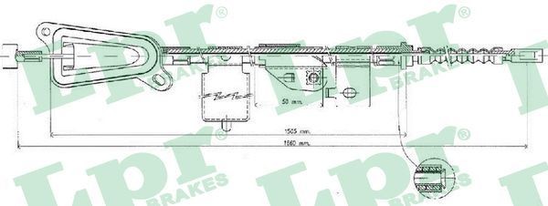 LPR Vaijeri, seisontajarru C0484B Vaijeri, seisontajarru LPR 1660, 1505mm, Levyjarru