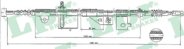 LPR Cavo freno a mano C0498B C0498B costo Cavo freno a mano NISSAN SUNNY LPR