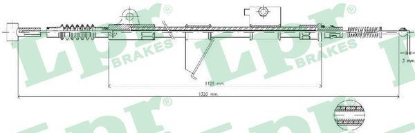 LPR Żażné lanko parkovacej brzdy C0514B LPR C0514B Parkovacia brzda Nissan Terrano 2 R20 cena