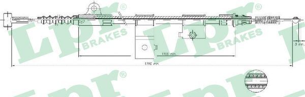LPR Hand brake cable C0515B NISSAN BLUEBIRD LPR handbrake C0515B