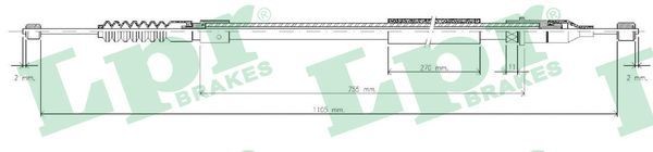 LPR Trose, Stāvbremžu sistēma C0555B Rokas bremzes trose LPR VECTRA C0555B lēti