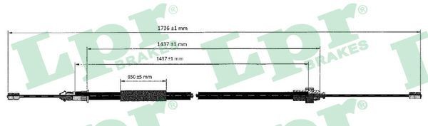 LPR Handbromsvajer C0612B C0612B LPR handbromswire PEUGEOT 5008