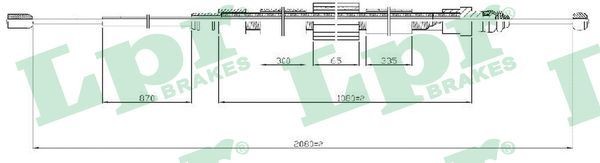 LPR Hand brake cable C0716B RENAULT TWINGO LPR handbrake cable C0716B