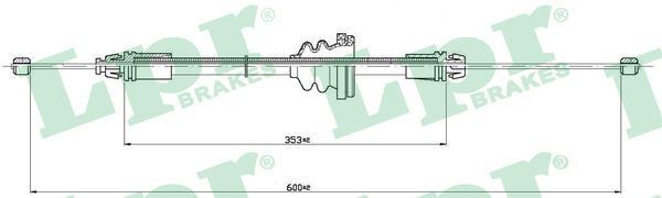 LPR Câble de frein à main C0754B C0754B Frein à main LPR OPEL VECTRA