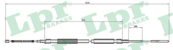 LPR Hand brake cable C0801B C0801B LPR handbrake cable for SEAT LEON